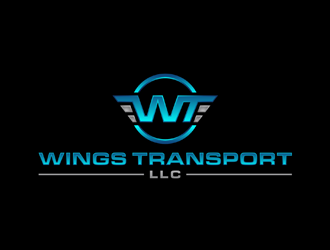 wings transport llc logo design by alby