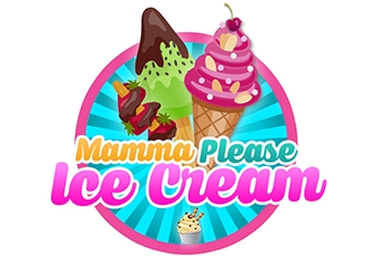 Mamma Please Ice Cream logo design by XyloParadise