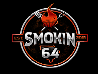 Smokin 64 logo design by megalogos
