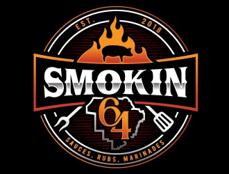 Smokin 64 logo design by REDCROW
