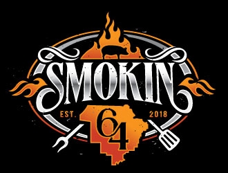 Smokin 64 logo design by REDCROW