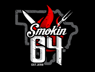 Smokin 64 logo design by PRN123