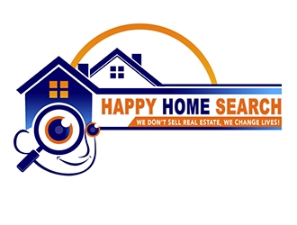 HappyHomeSearch logo design by rikFantastic