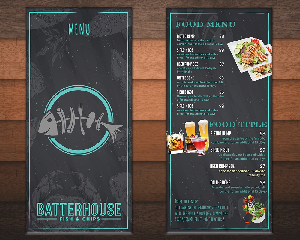 BatterHouse fish & chips logo design by MastersDesigns