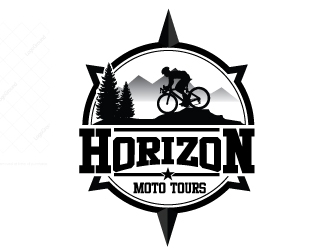 Horizon Moto Tours logo design by Upoops