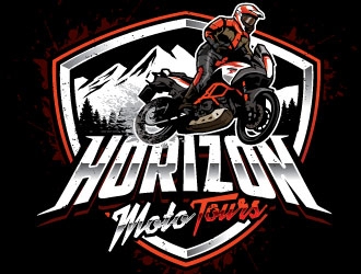 Horizon Moto Tours logo design by REDCROW