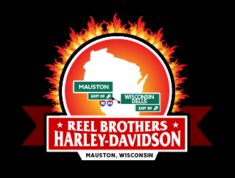REEL BROTHERS HARLEY-DAVIDSON logo design by SOLARFLARE
