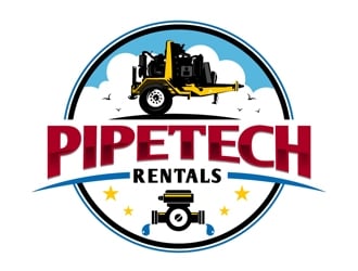 Pipetech Rentals logo design by DreamLogoDesign