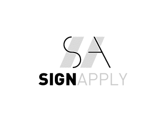 Logo is: SA   business name: Signapply (one word) logo design by mawanmalvin