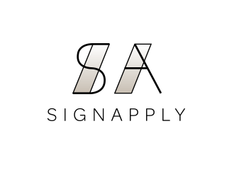 Logo is: SA   business name: Signapply (one word) logo design by BeDesign