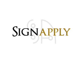 Logo is: SA   business name: Signapply (one word) logo design by done