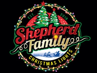 Shepherd Family Christmas Lights logo design by REDCROW