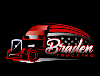 BRADEN TRUCKING  logo design by tec343