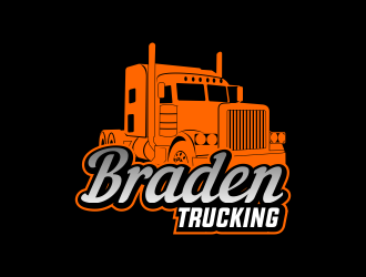 BRADEN TRUCKING  logo design by beejo