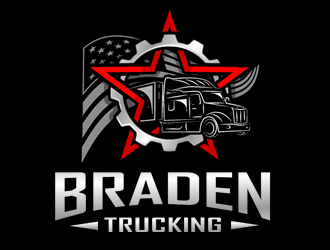 BRADEN TRUCKING  logo design by Coolwanz
