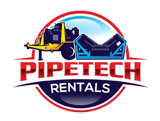 Pipetech Rentals logo design by MAXR