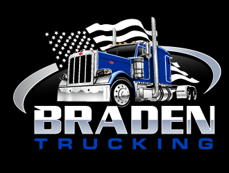 BRADEN TRUCKING  logo design by scriotx