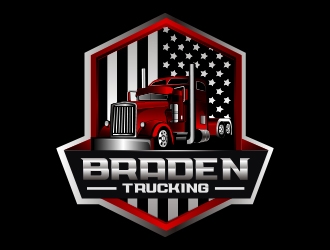 BRADEN TRUCKING  logo design by mcocjen