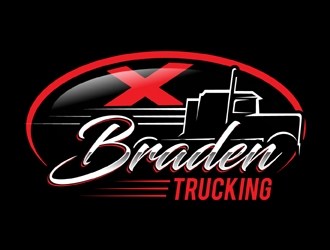 BRADEN TRUCKING  logo design by MAXR