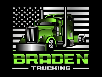 BRADEN TRUCKING  logo design by mcocjen