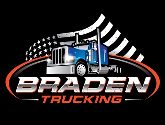 BRADEN TRUCKING  logo design by logoguy