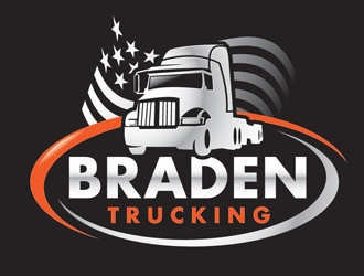 BRADEN TRUCKING  logo design by logoguy