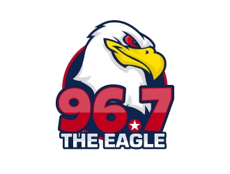 96.7 The Eagle logo design by nexgen