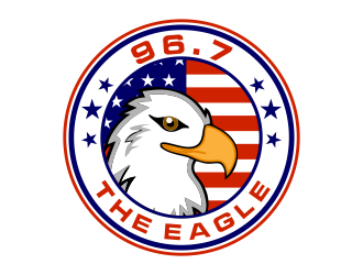 96.7 The Eagle logo design by done