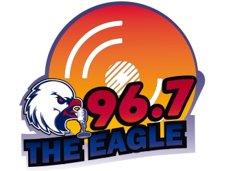 96.7 The Eagle logo design by romano