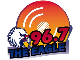 96.7 The Eagle logo design by romano