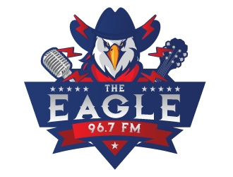 96.7 The Eagle logo design by emberdezign