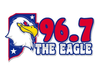 96.7 The Eagle logo design by nexgen