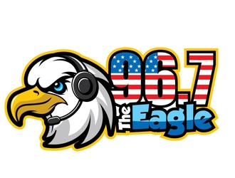 96.7 The Eagle logo design by logoguy