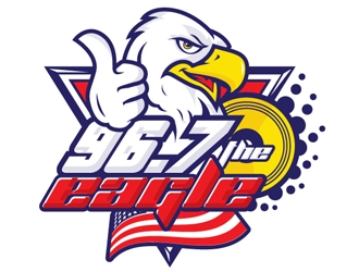 96.7 The Eagle logo design by logoguy
