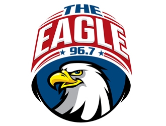 96.7 The Eagle logo design by logoguy