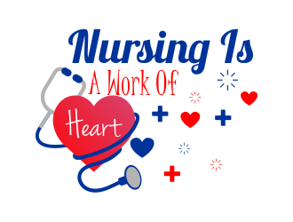 Nursing Is A Work Of Heart logo design by ROSHTEIN
