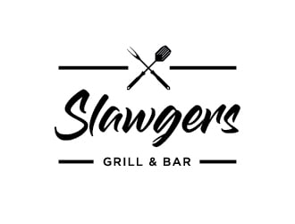 SLAWGERS GRILL & BAR logo design by Lovoos