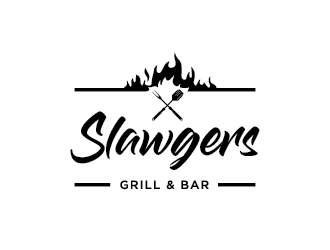 SLAWGERS GRILL & BAR logo design by Lovoos