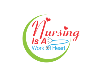 Nursing Is A Work Of Heart logo design by giphone