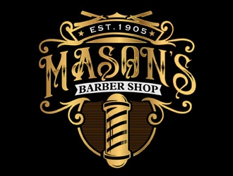 Mason’s Barber Shop  logo design by DreamLogoDesign