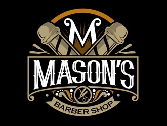 Mason’s Barber Shop  logo design by DreamLogoDesign