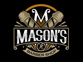 Mason’s Barber Shop  logo design by DreamLogoDesign