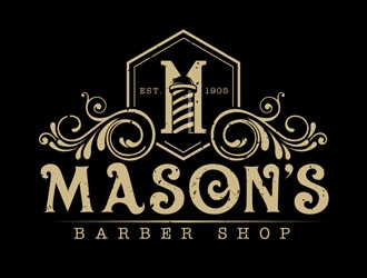 Mason’s Barber Shop  logo design by DreamLogoDesign