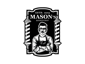 Mason’s Barber Shop  logo design by emberdezign