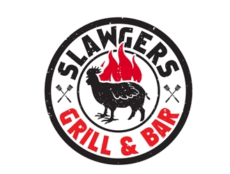 SLAWGERS GRILL & BAR logo design by DreamLogoDesign