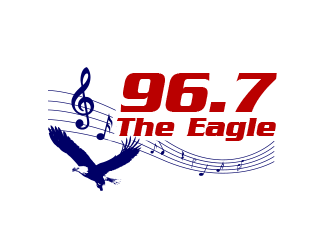 96.7 The Eagle logo design by BeDesign