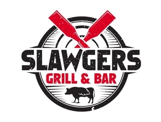 SLAWGERS GRILL & BAR logo design by DreamLogoDesign
