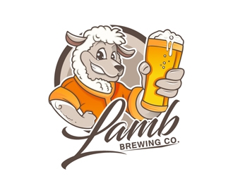 Lamb Brewing Co. logo design by DreamLogoDesign