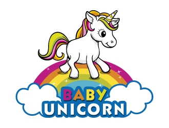 baby unicorn logo design by alxmihalcea