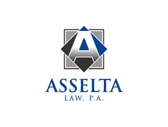 Asselta Law, P.A. logo design by denfransko